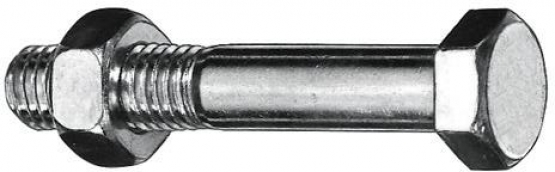 DIN 601 Sechskantschrauben mit Schaft und Mutter - M 12 x 320 verzinkt (5 Stck)